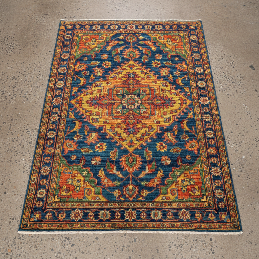 Area rug with improved color and reduced staining after professional deep cleaning treatment