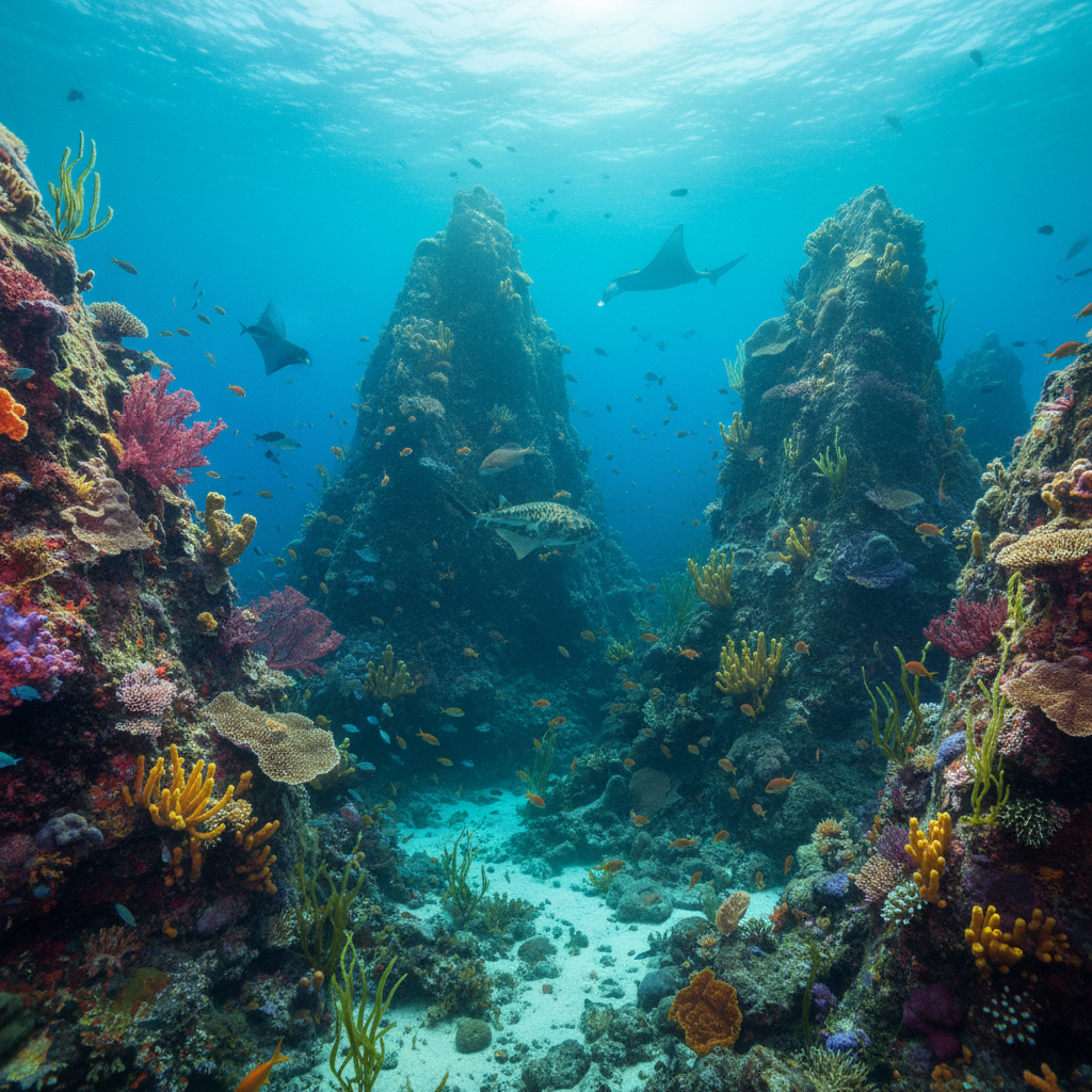 Underwater diving scene with marine life in Santa Teresa Costa Rica