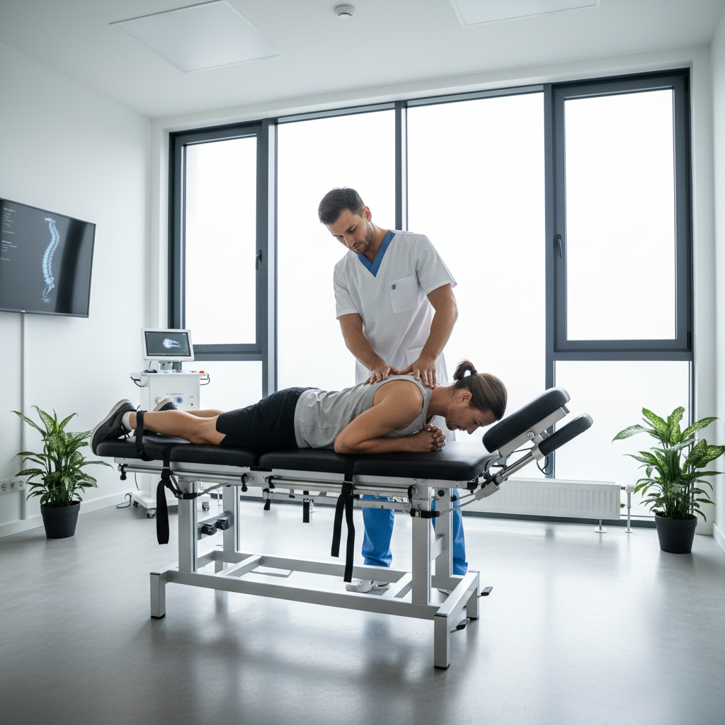 Therapist performing deep tissue back massage on relaxed client