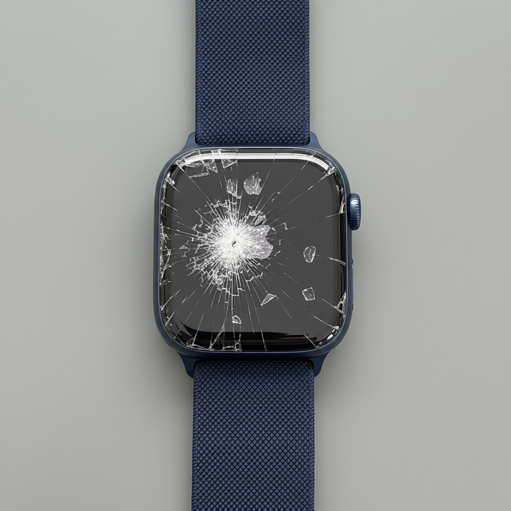 AirPods Pro and Apple Watch Series 9 on dark surface with soft dramatic lighting