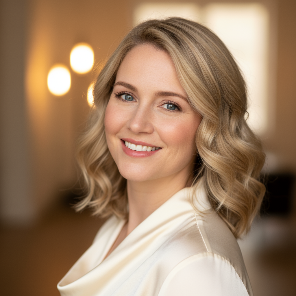 Professional headshot of Donna Lebo, Caucasian woman with blonde hair in business attire smiling at camera