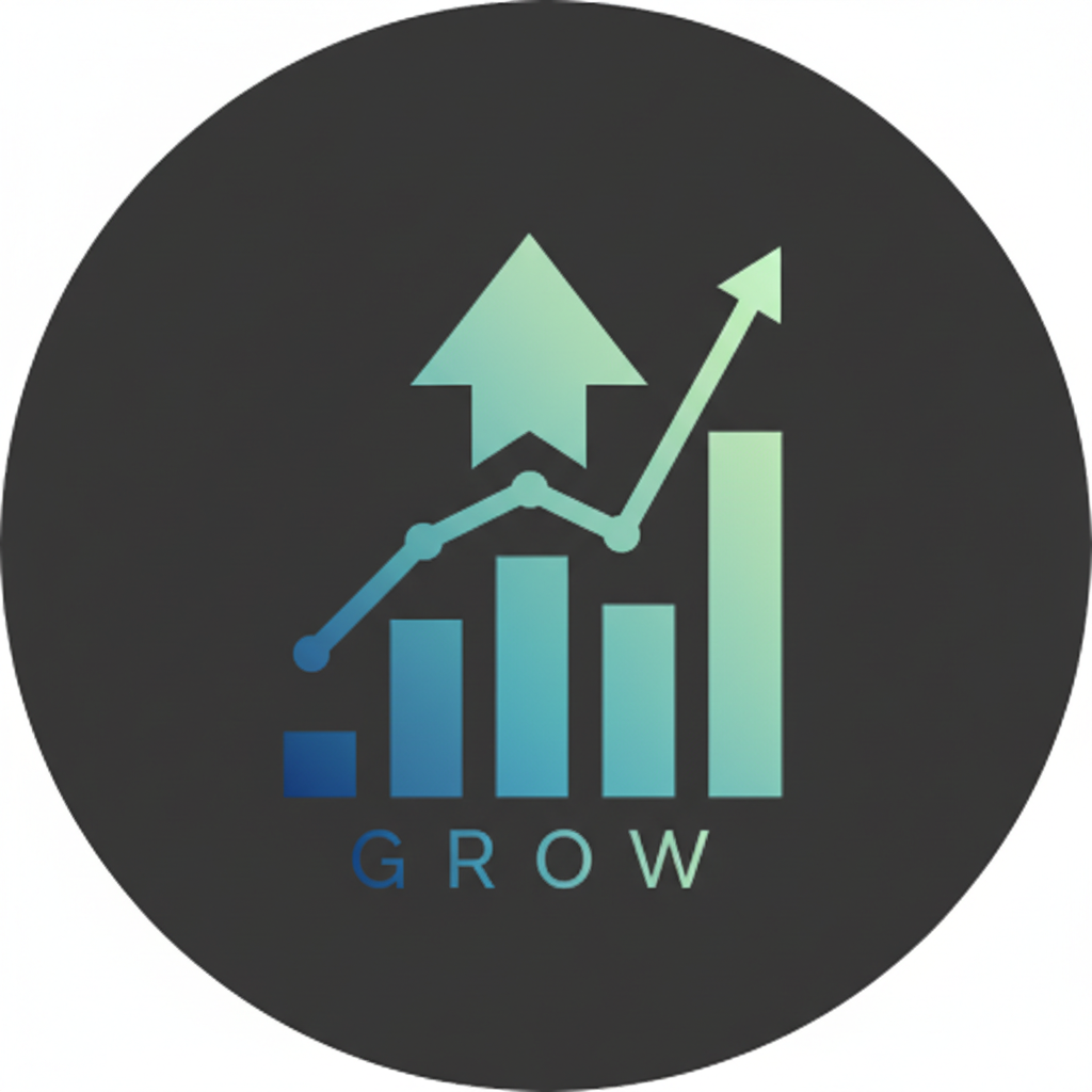 Business growth chart with upward trending arrow on digital display