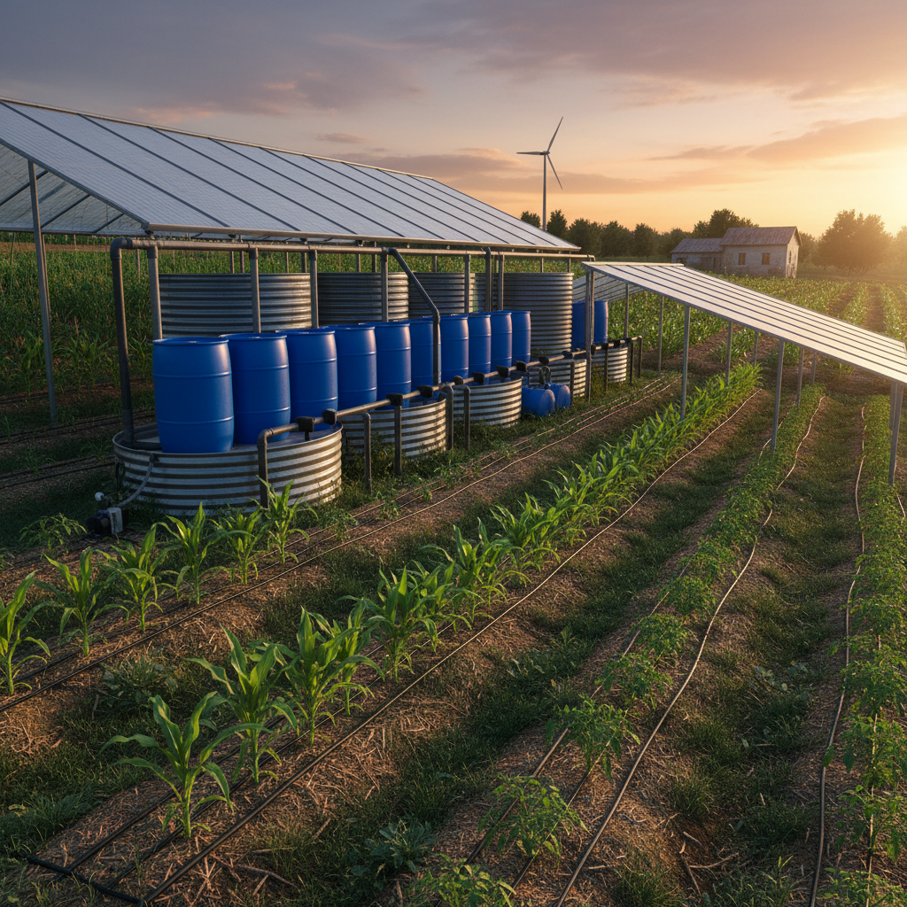 Irrigation agricole solaire en Afrique, système de pompage solaire fonctionnel, champs irrigués verdoyants