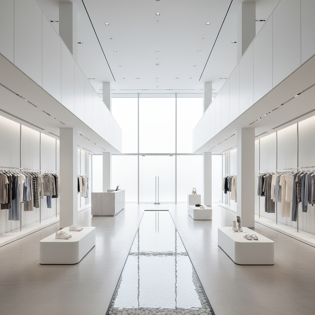 Contemporary fashion flagship with minimalist design