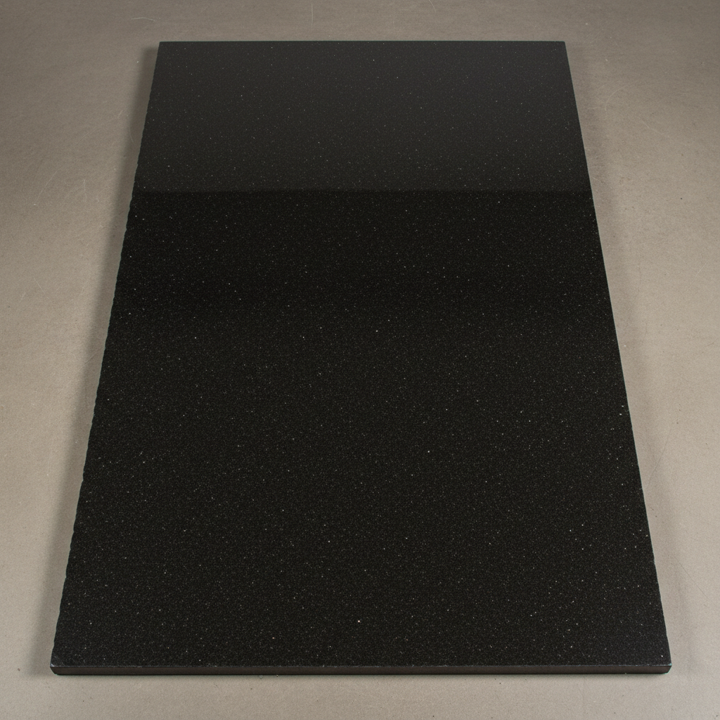 Nero Assoluto black granite slab with deep uniform color and fine crystalline texture