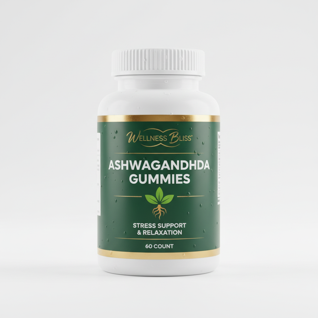 Ashwagandha gummies supplement bottle