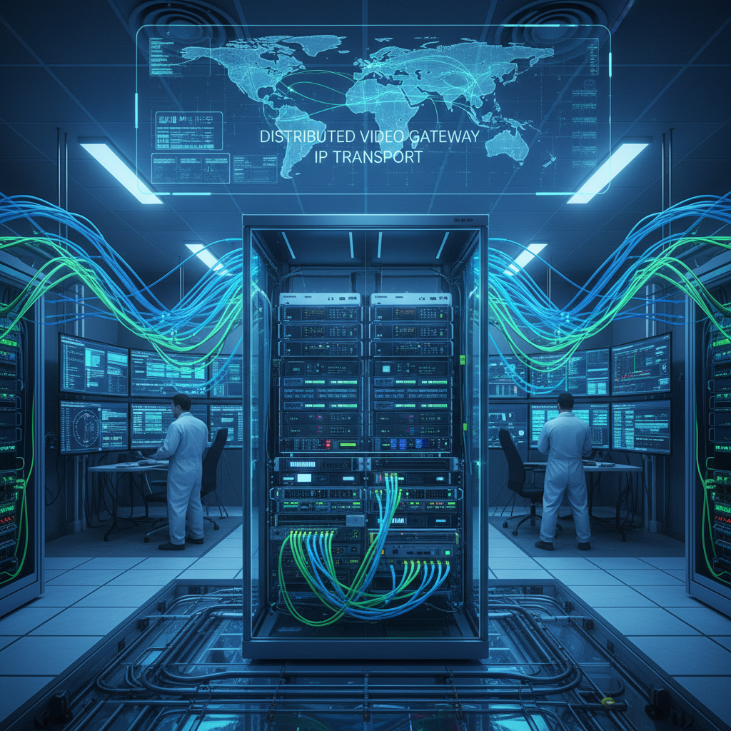 Network infrastructure for distributed video gateway IP transport system