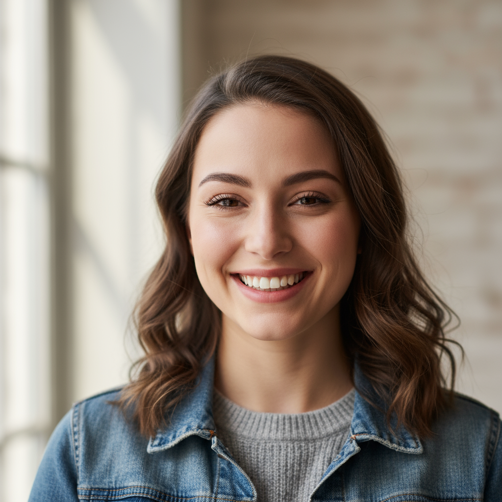 Portrait of Sarah Mitchell, satisfied IBC Bank customer who refinanced her mortgage
