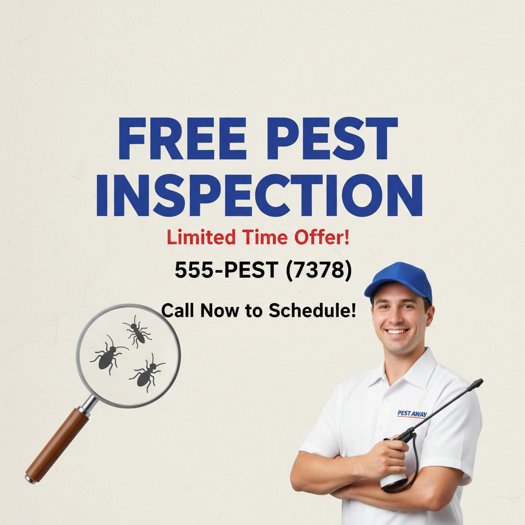 Free pest inspection offer promotional social media template for pest control