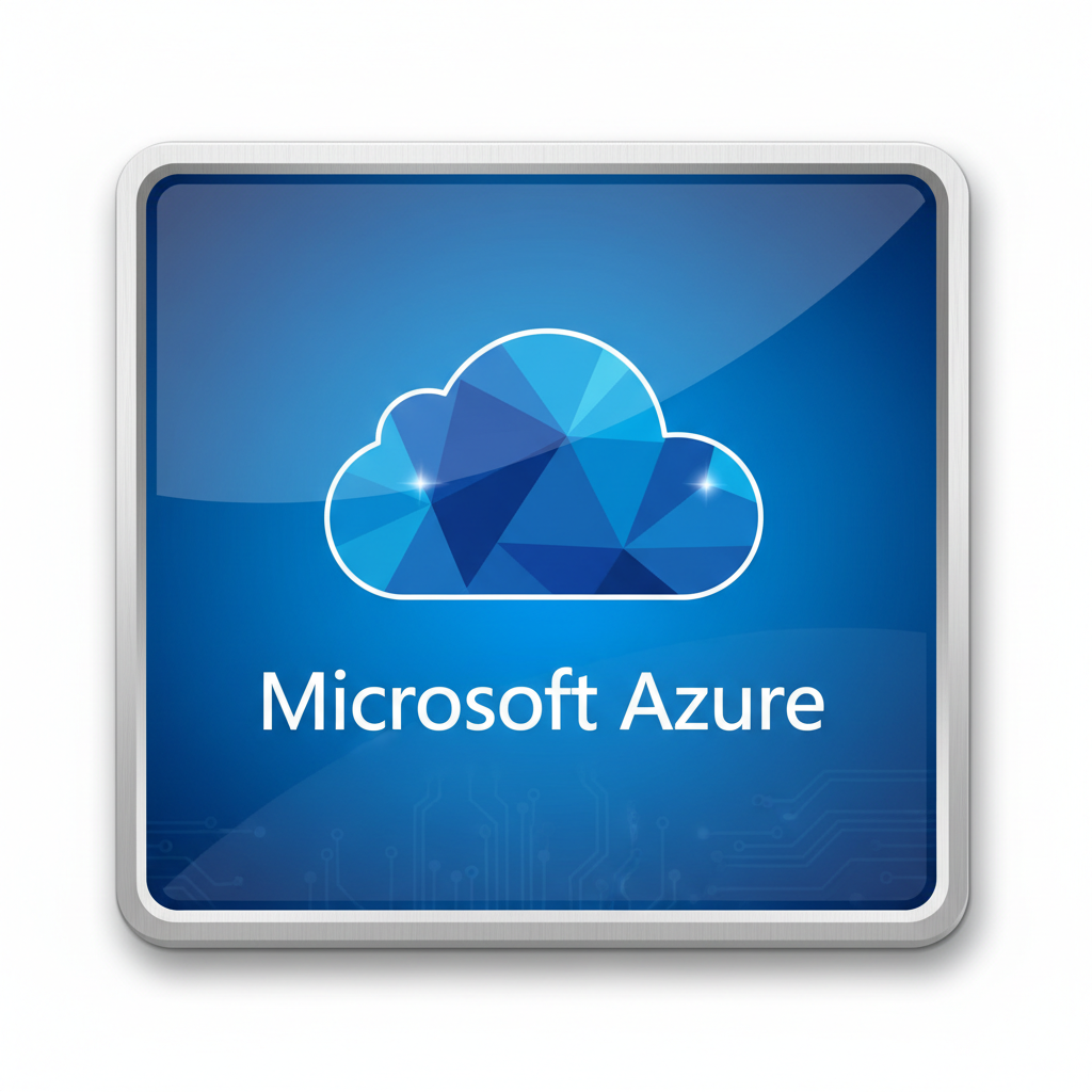 Microsoft Azure certification badge with blue gradient and cloud icon