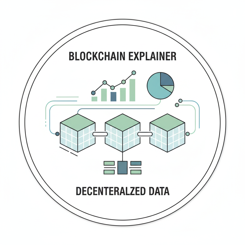 Fintech startup blockchain explainer animation with data visualization