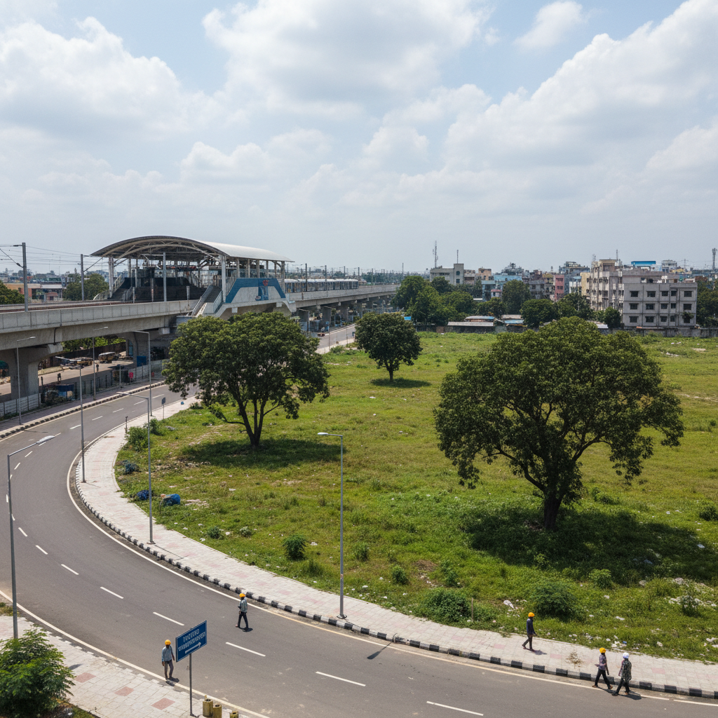Land plot near Joka Metro station with road access