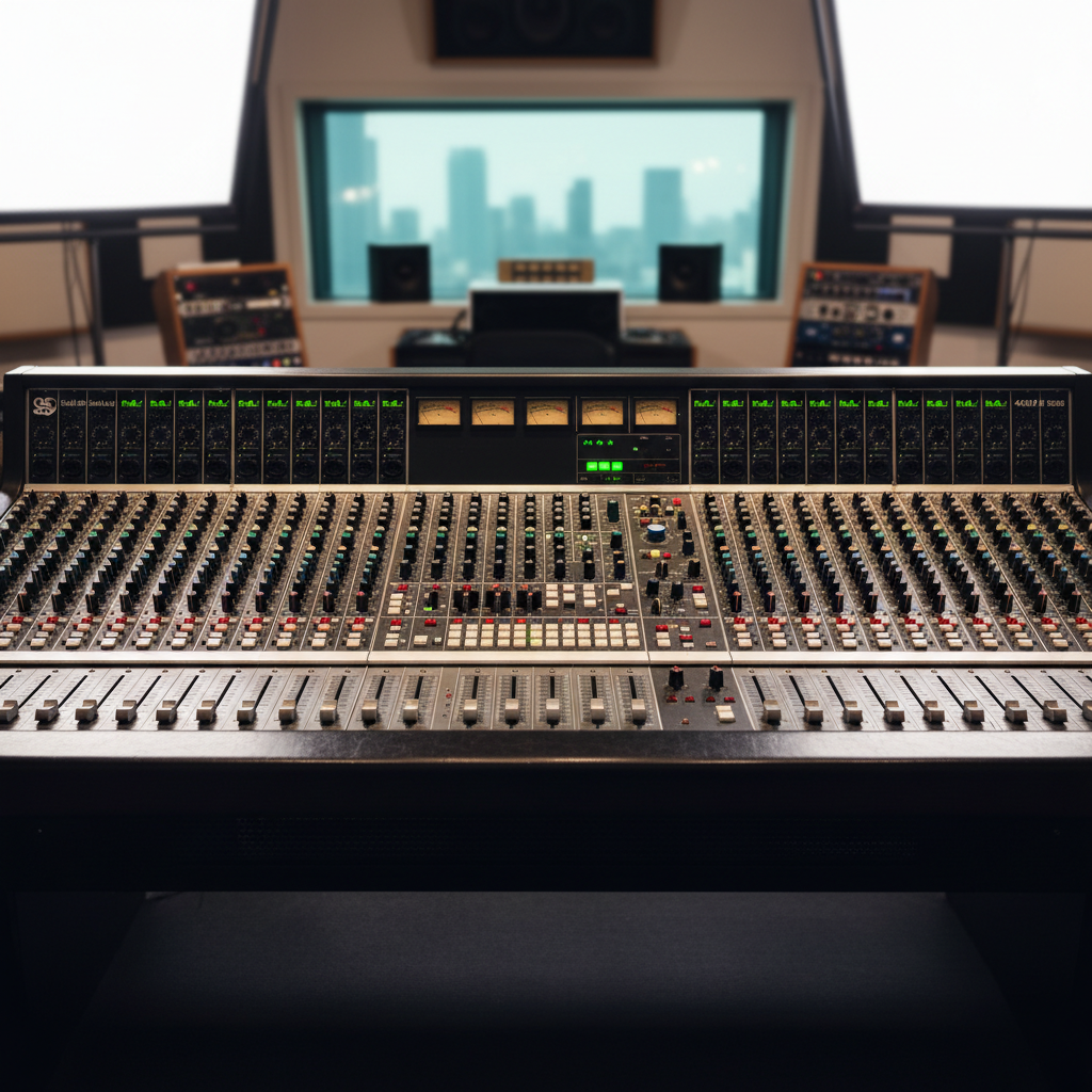 Régie de mixage avec console SSL Fusion
