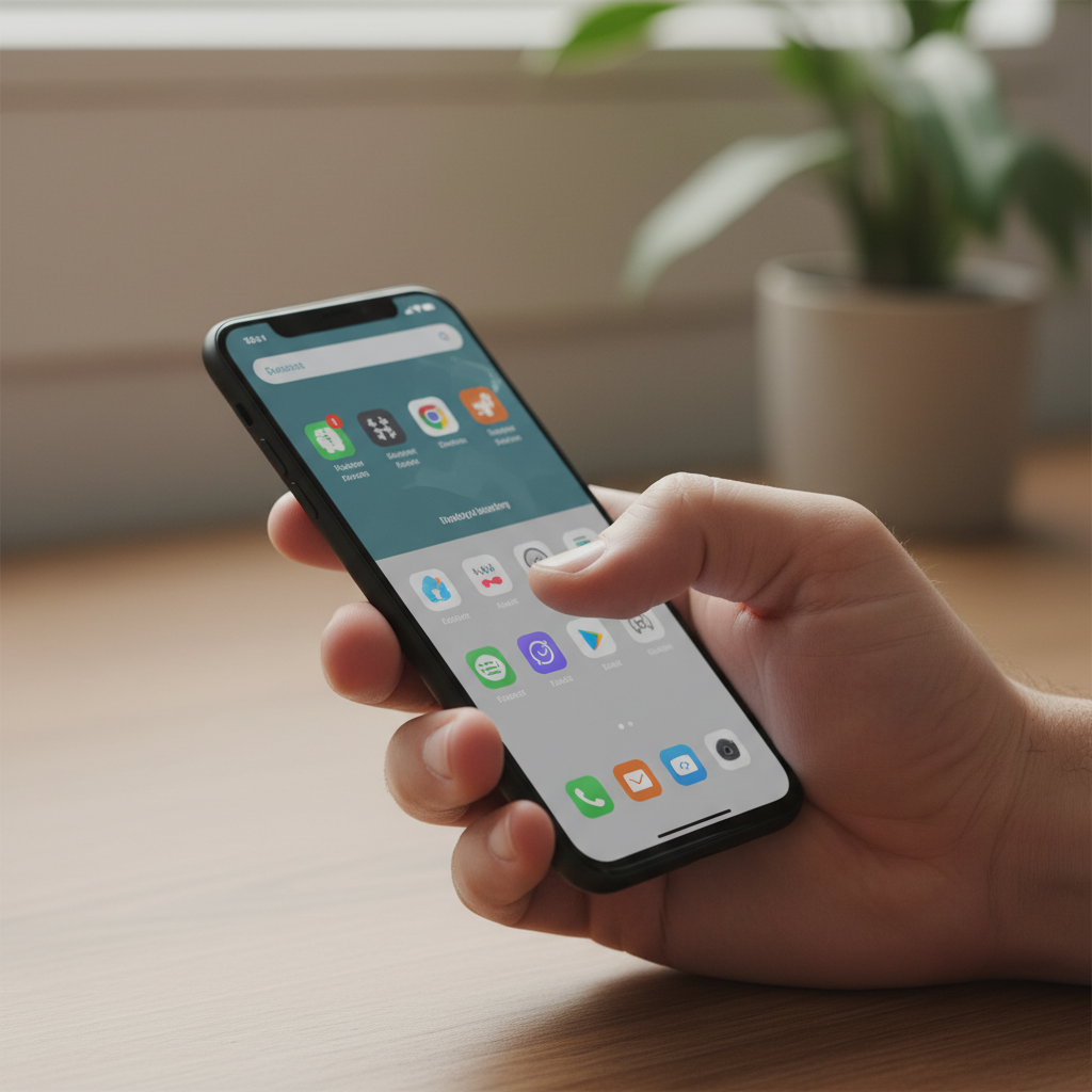 Samsung smartphone in hand showing compact form factor