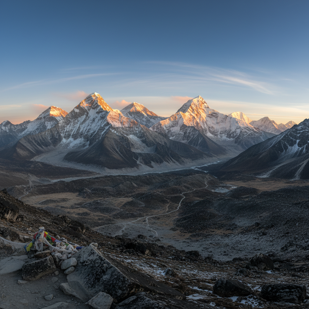 Kala Patthar viewpoint with panoramic view of Everest Nepal