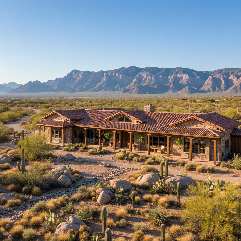 Beautiful luxury home in Grayhawk Scottsdale with manicured landscaping, three-car garage and desert mountain views