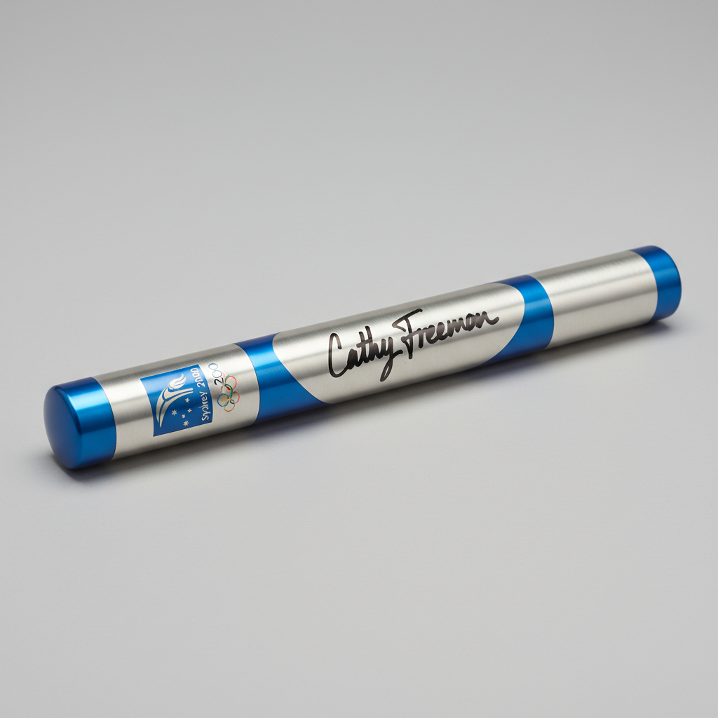 Sydney 2000 Olympic relay baton — signed by Cathy Freeman, authenticated edition 012 of 100