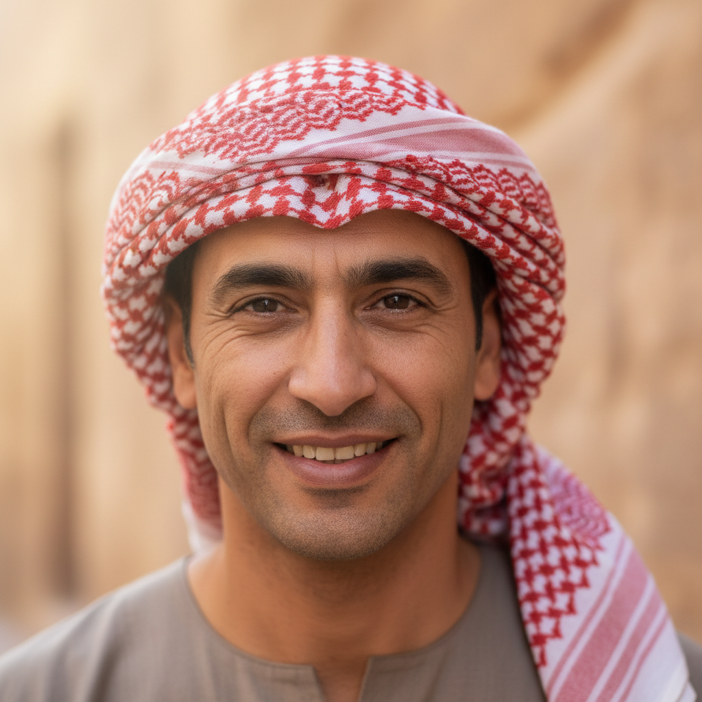 Larbi Jaaidi — English-speaking Morocco tour guide, professional man, warm welcoming expression