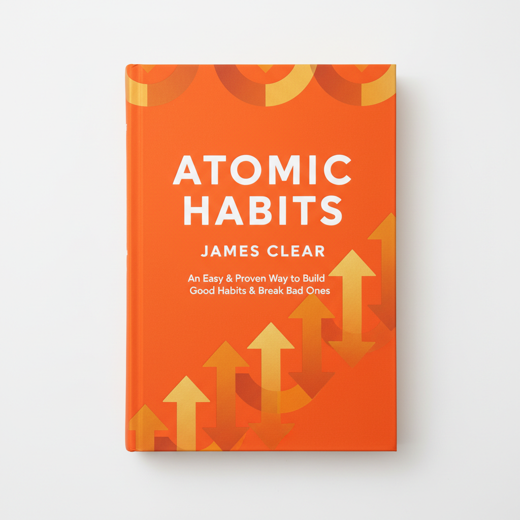 Atomic Habits audiobook cover orange background