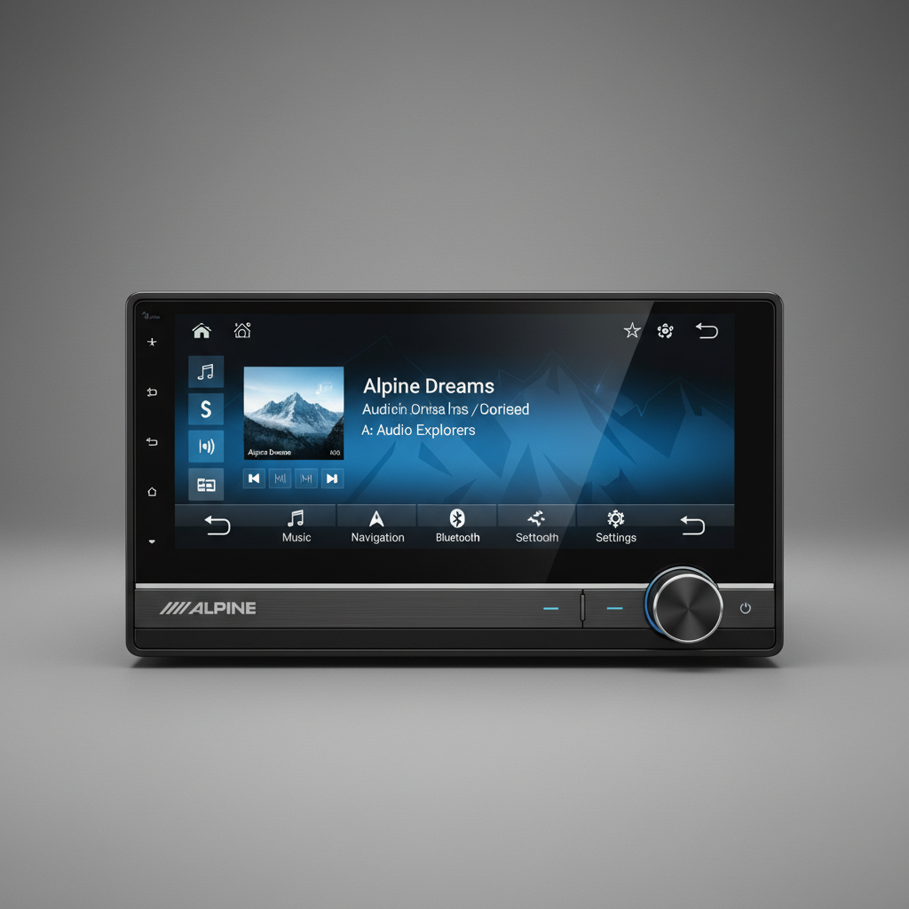 Alpine car stereo receiver with clean modern faceplate and display