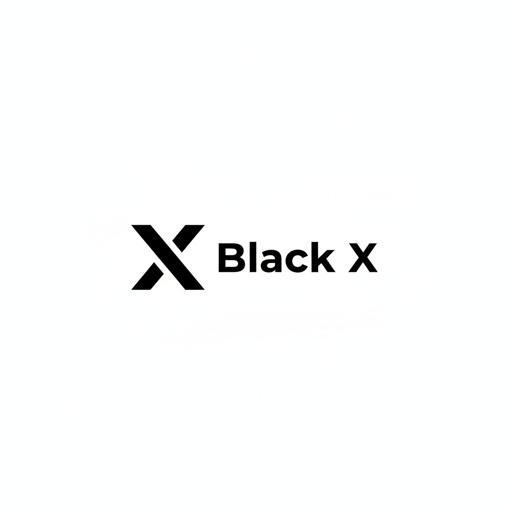 Black X logo on white background