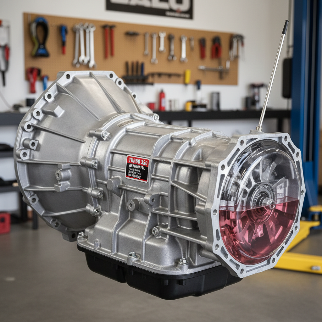 Turbo 350 automatic transmission with fresh fluid, shifts 1-2-3, no slipping