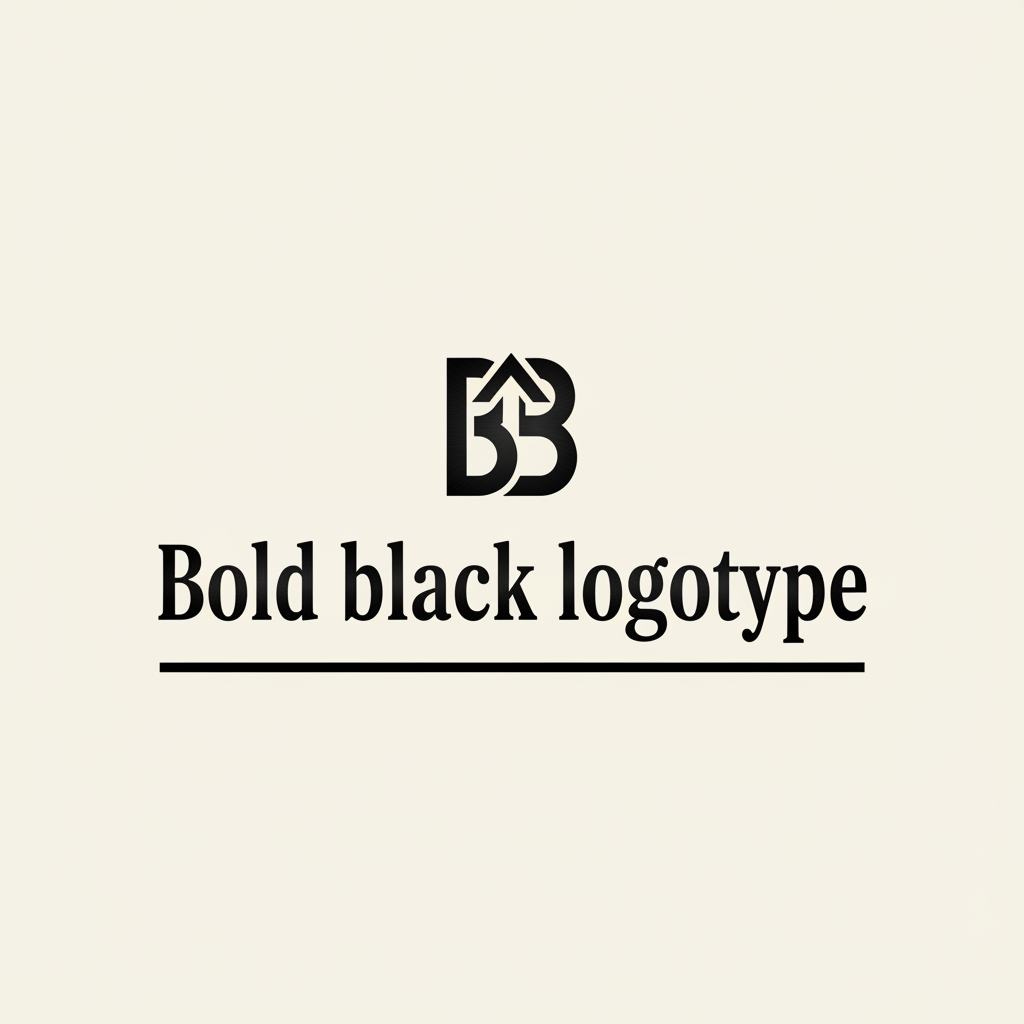 Bold black logotype carved with surgical precision on cream paper