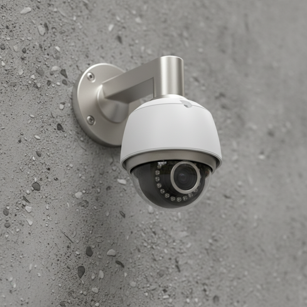 Professional CCTV security cameras mounted on building exterior for surveillance