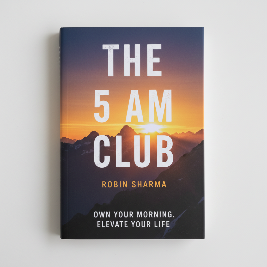 The 5 AM Club cover with morning sunrise and motivational design