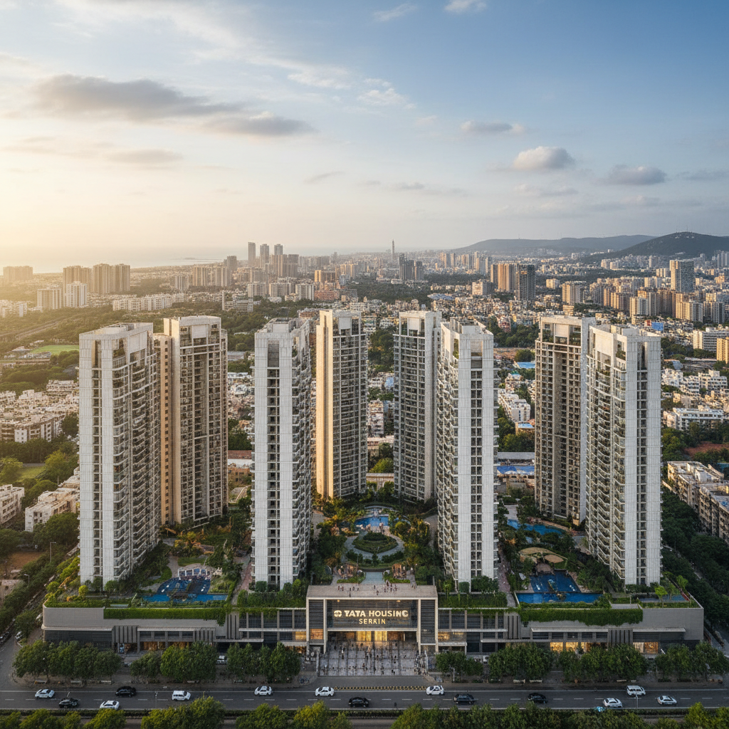 Tata Housing Serein modern residential towers with city views in Thane West Mumbai