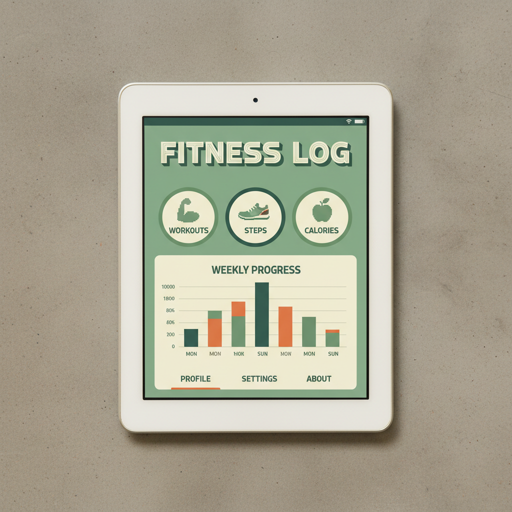 Fitness tracking mobile app interface showing workout statistics