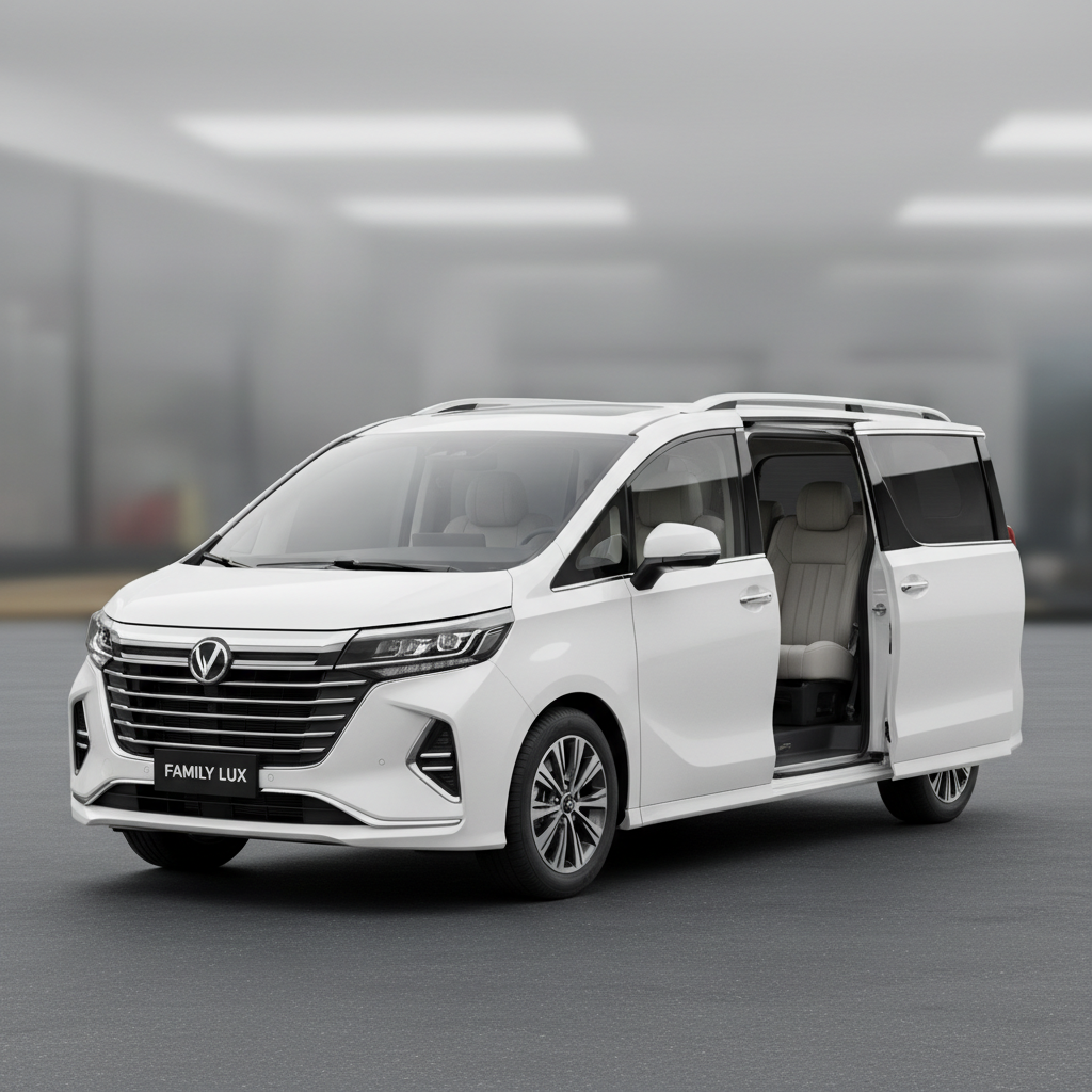 Wide open vehicle door showing spacious accessible interior with bright daylight, clean modern cab interior, welcoming atmosphere for mobility aid users