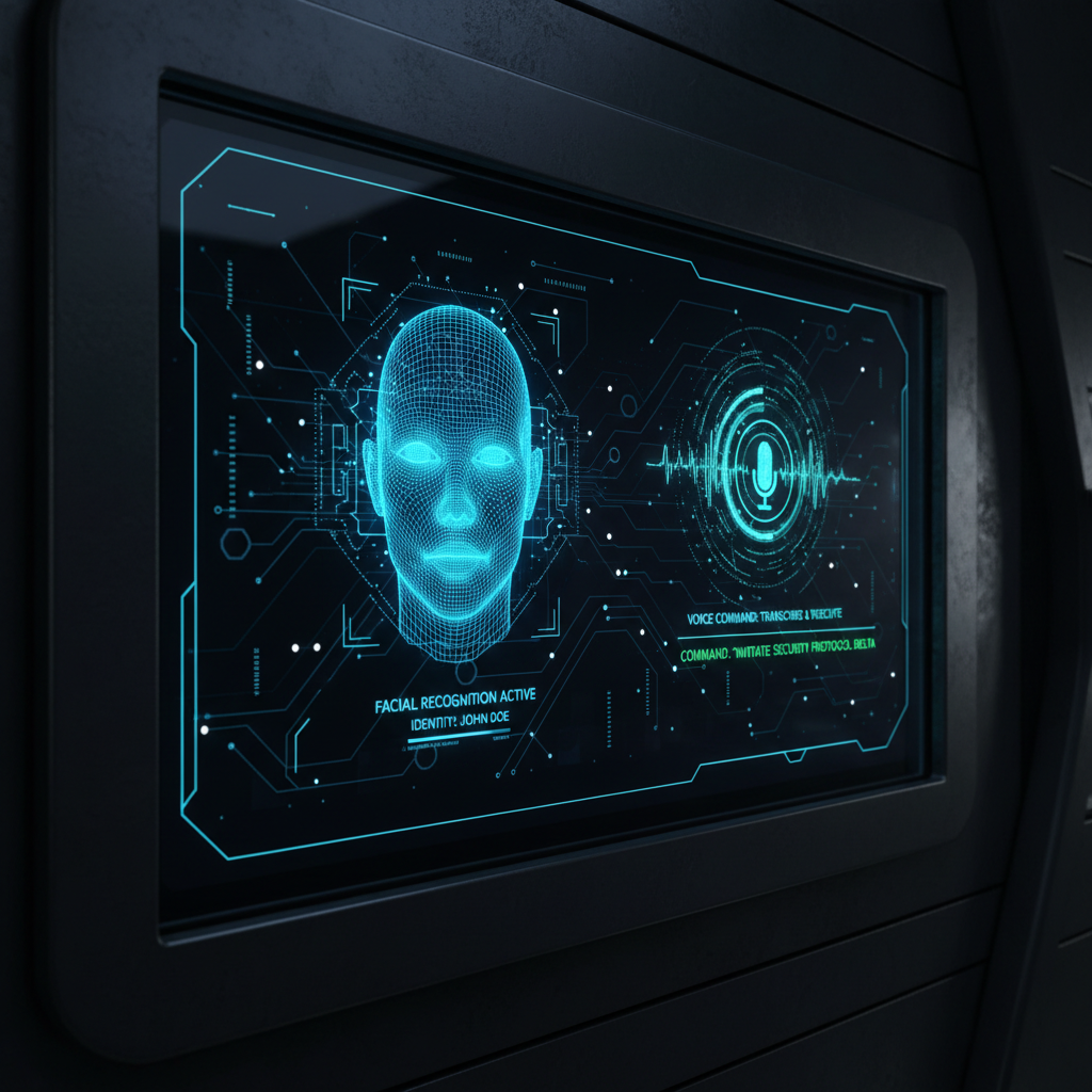 AI calling interface with dark futuristic UI, voice waveform visualization, call analytics, and agent management dashboard