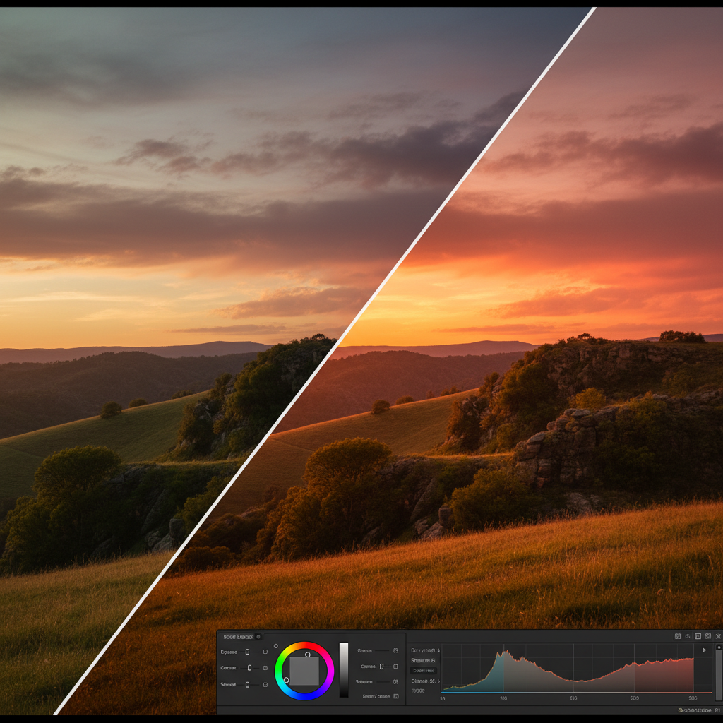 Amara's color correction work showing smooth tonal transition