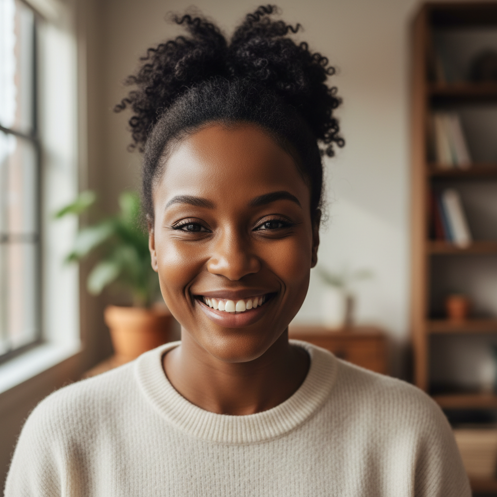 Adaeze Okafor, smiling Nigerian-American woman in her 30s