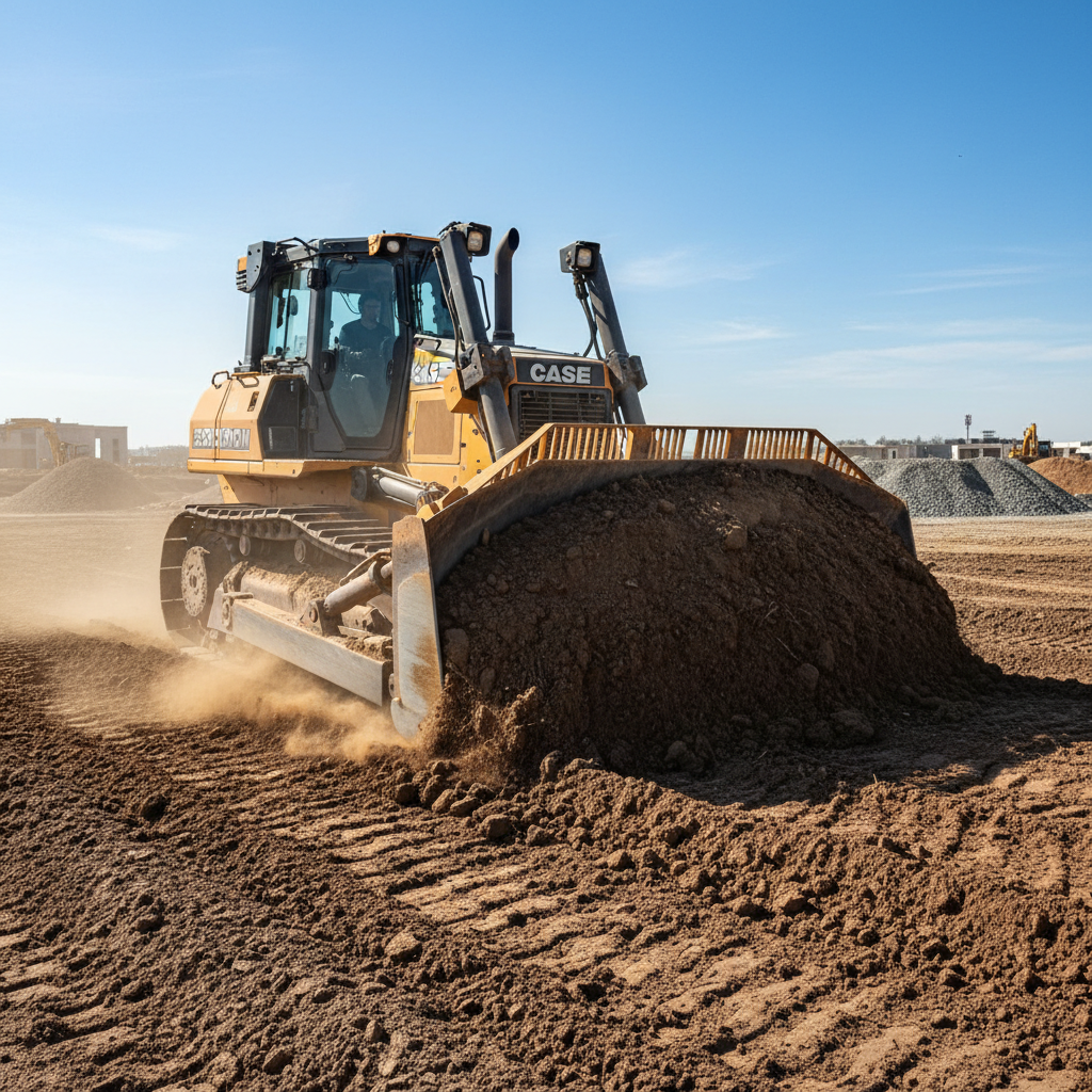 Travaux de terrassement avec bulldozer