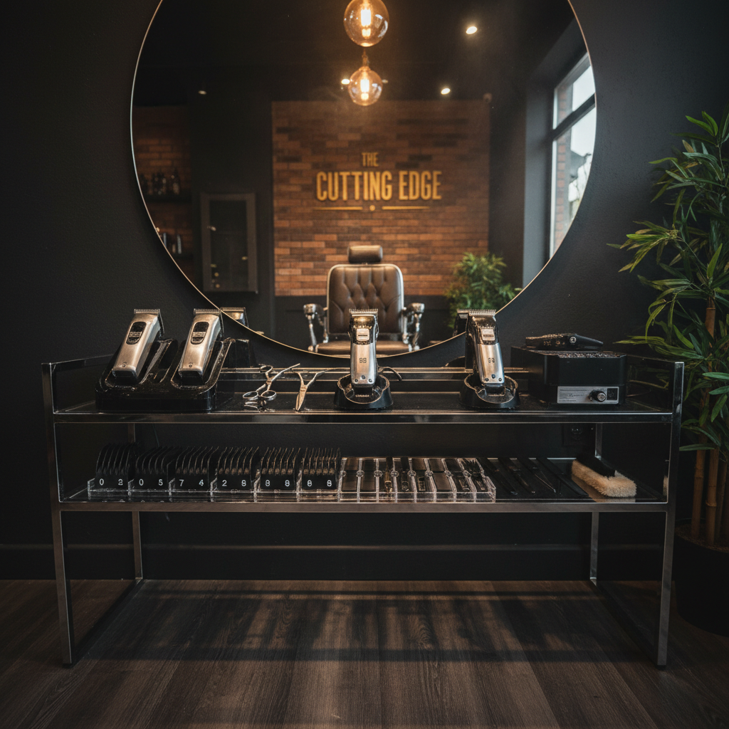 Professionele barbershop gereedschappen en scheerbenodigdheden