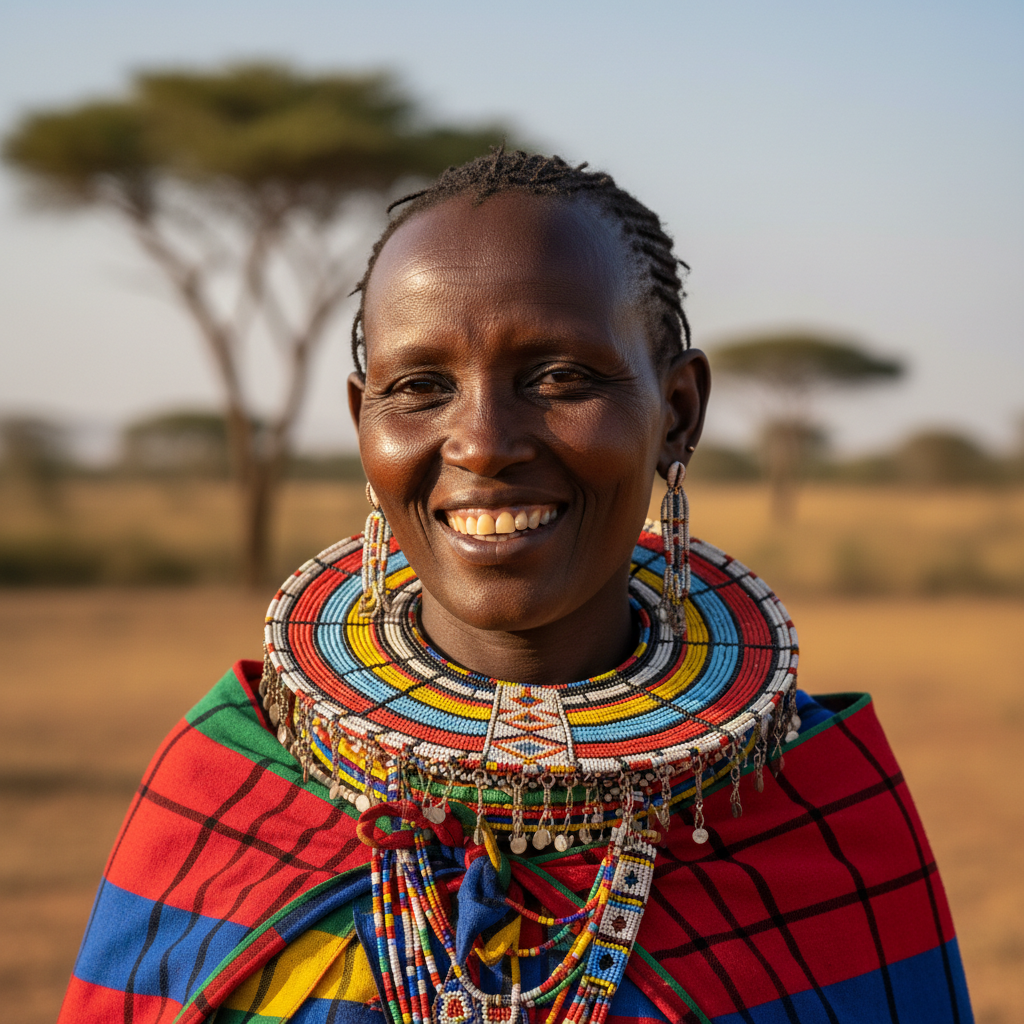 Kenyan woman in casual wear with friendly expression