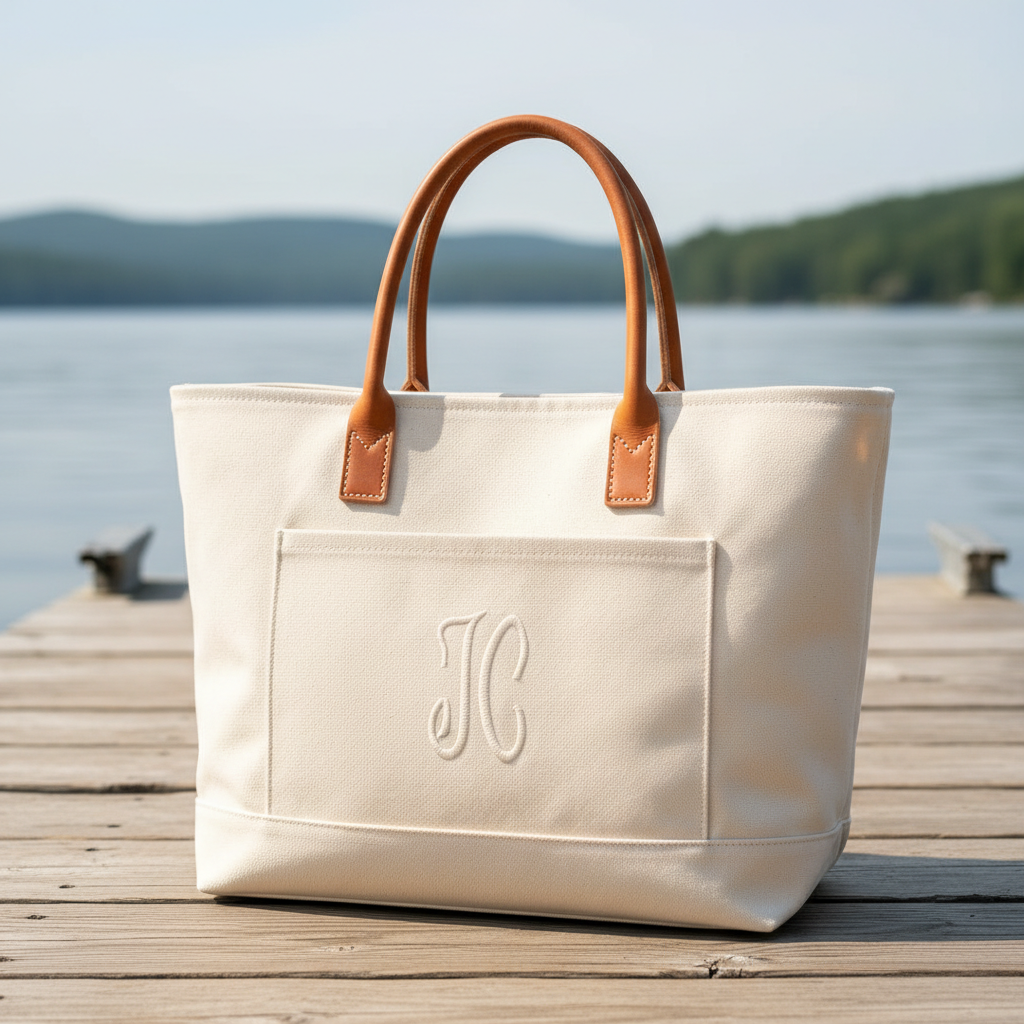 AMIRAL handmade leather beach tote bag in pull-up leather, relaxed and timeless design in natural light