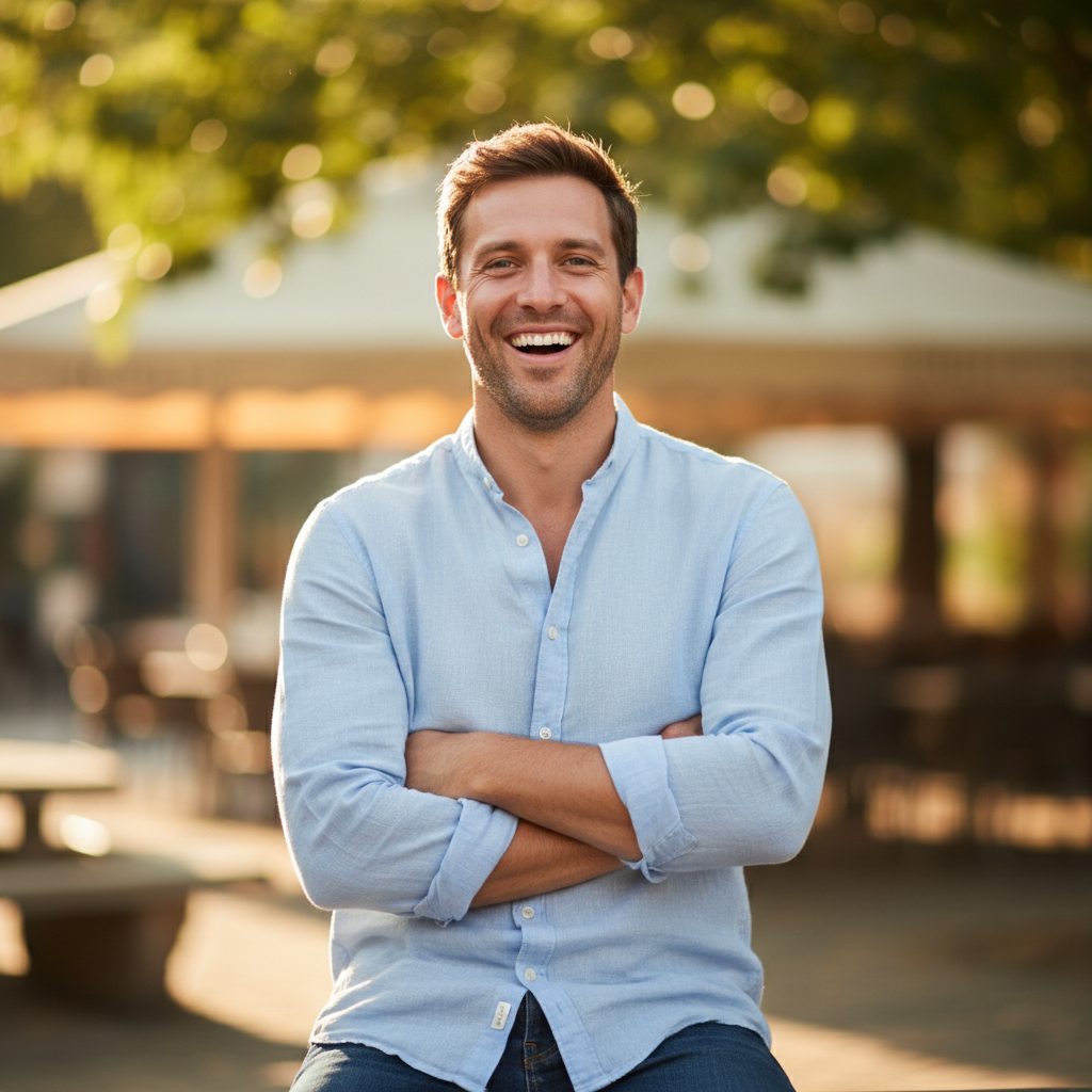 Marcus Webb, a man smiling, Drift family tour guest