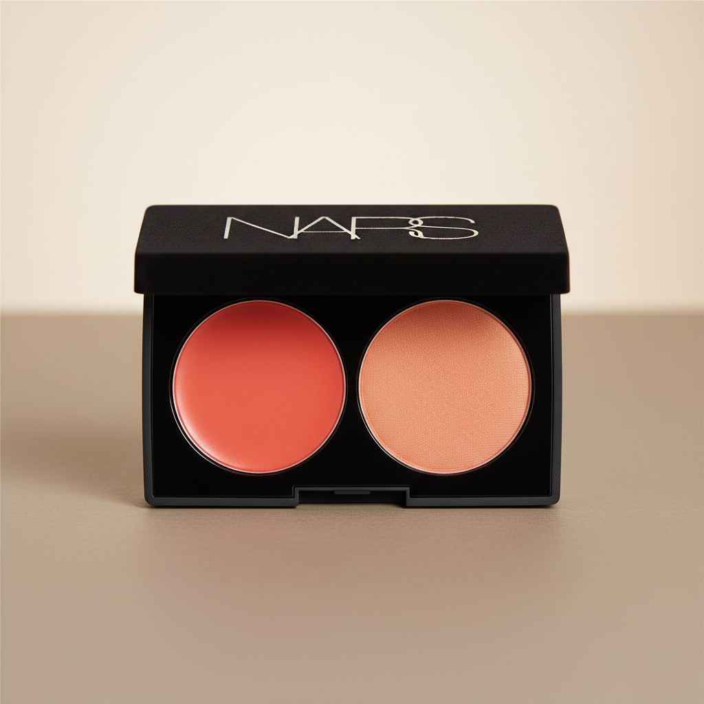 NARS limited edition lip and cheek duo in a warm coral shade