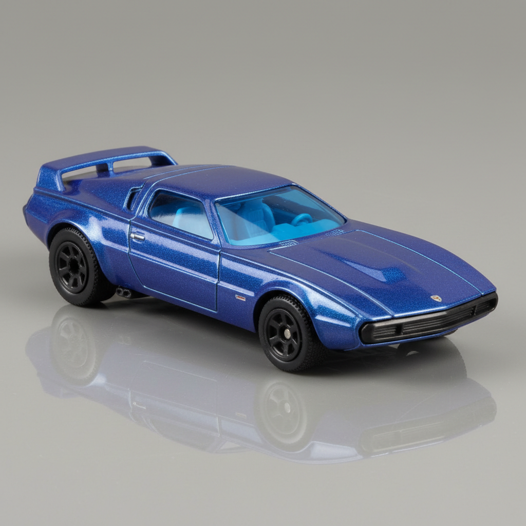 Cobalt blue Deora III premium die-cast car with rubber tires