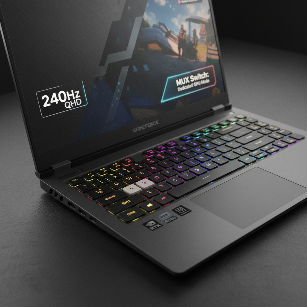 HP gaming laptop open showing colorful screen