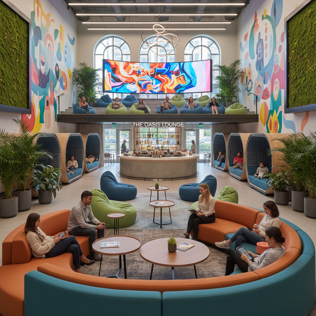 Seating & Lounge at Pickleten indoor pickleball arena