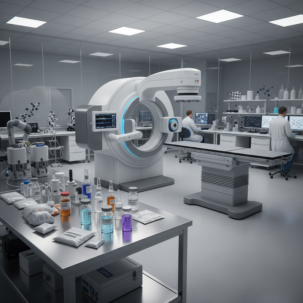 Cancer immunotherapy research laboratory with oncology drug development equipment