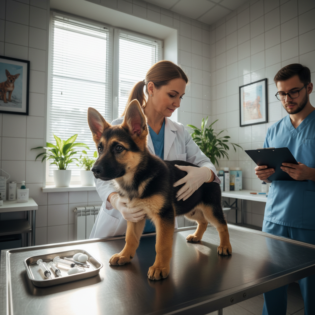 Healthy certified Rottweiler puppy with vet health clearance documents, AKC registered