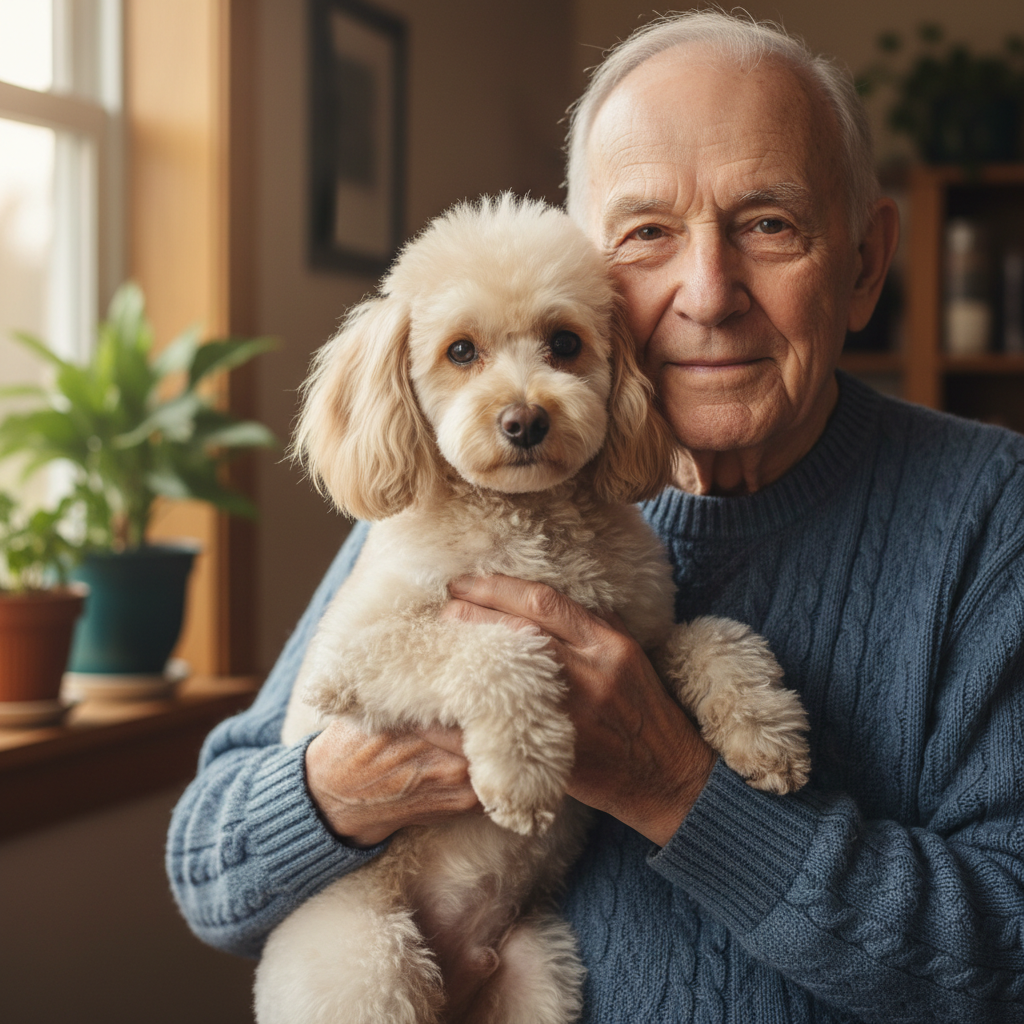 Robert Vasquez, experienced AKC poodle breeder with kind expression