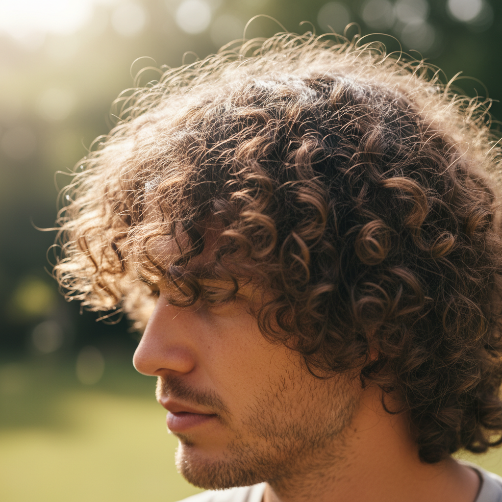 Young white man with stubble, casual outdoor portrait, natural lighting