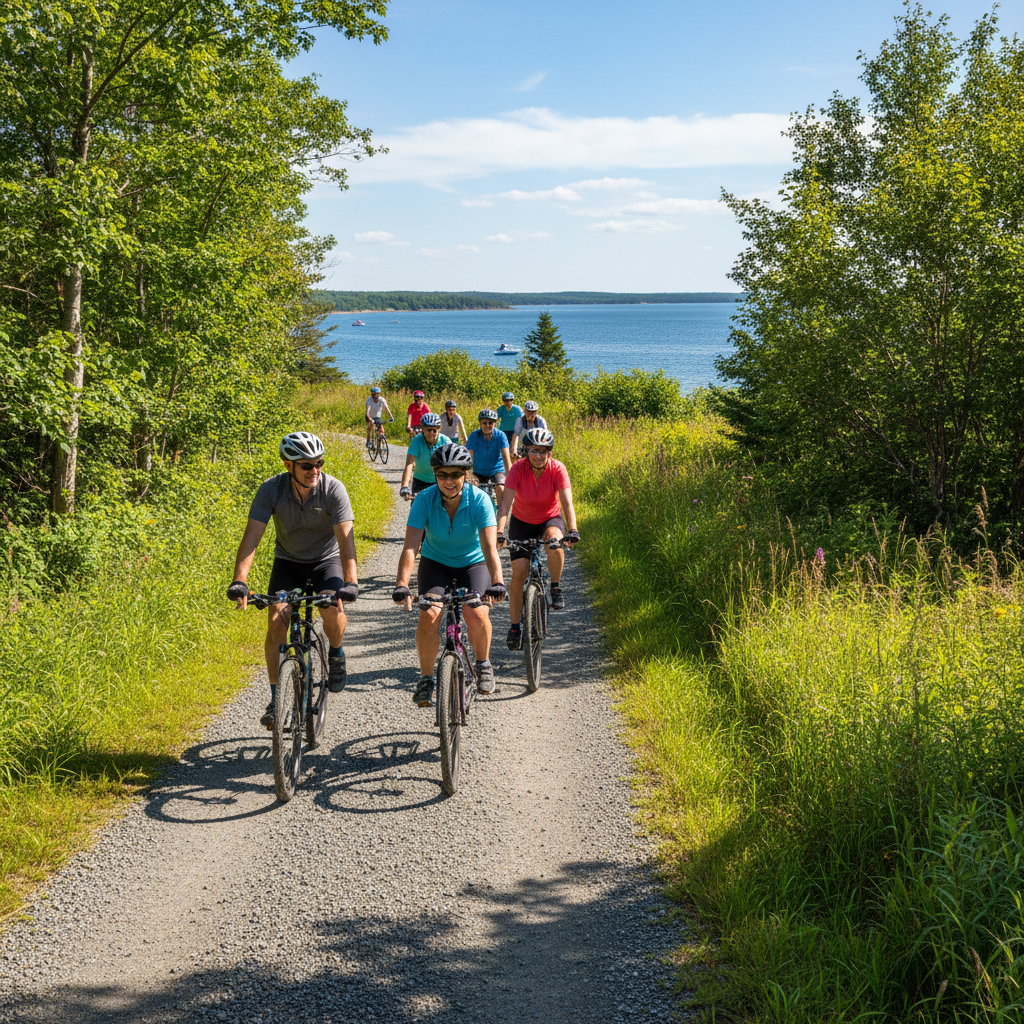Confederation Trail Bike Rental Adventures — cycling on the Confederation Trail in St. Peter's Bay PEI