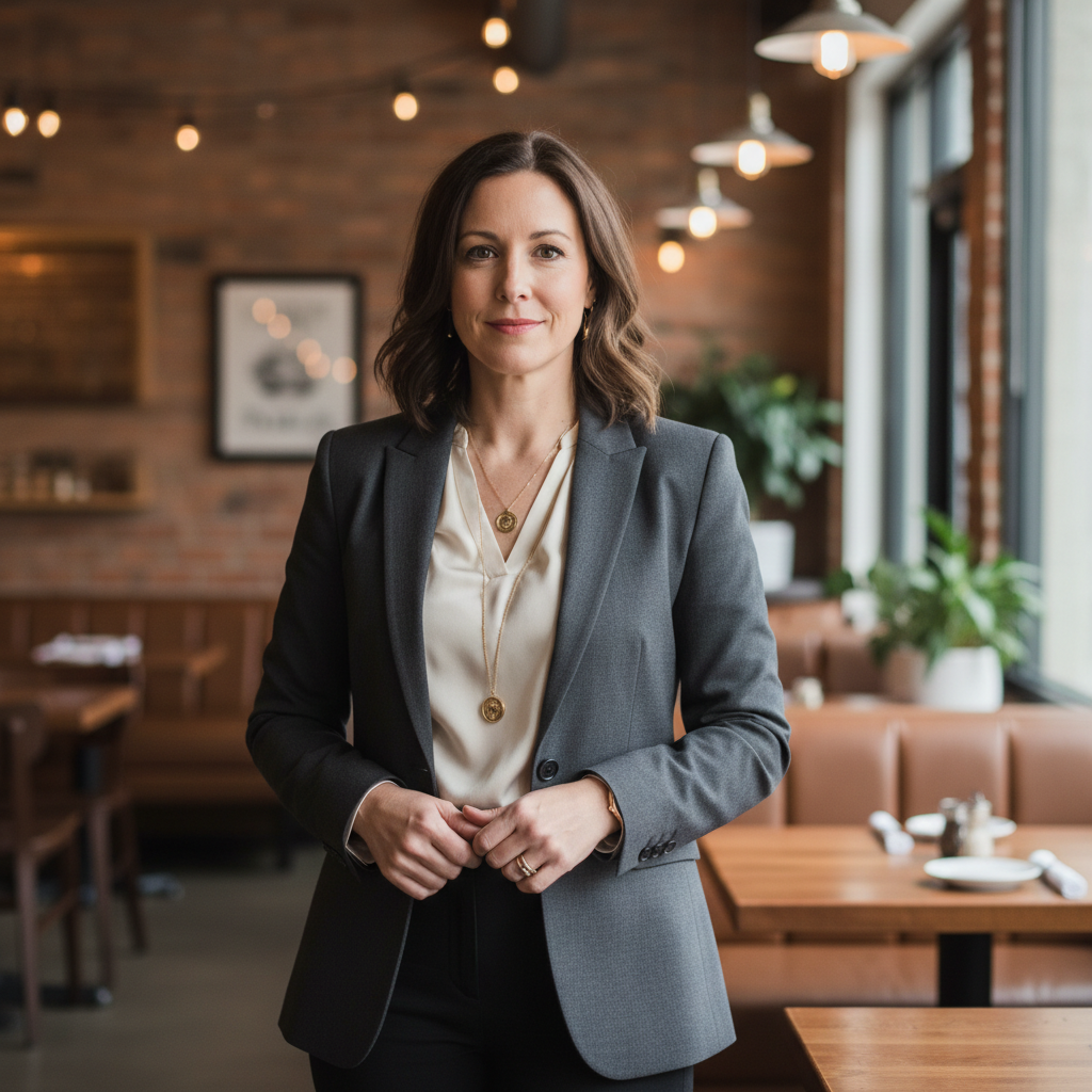 Sofia Garza-Mendez, restaurant owner in Austin TX, confident professional headshot